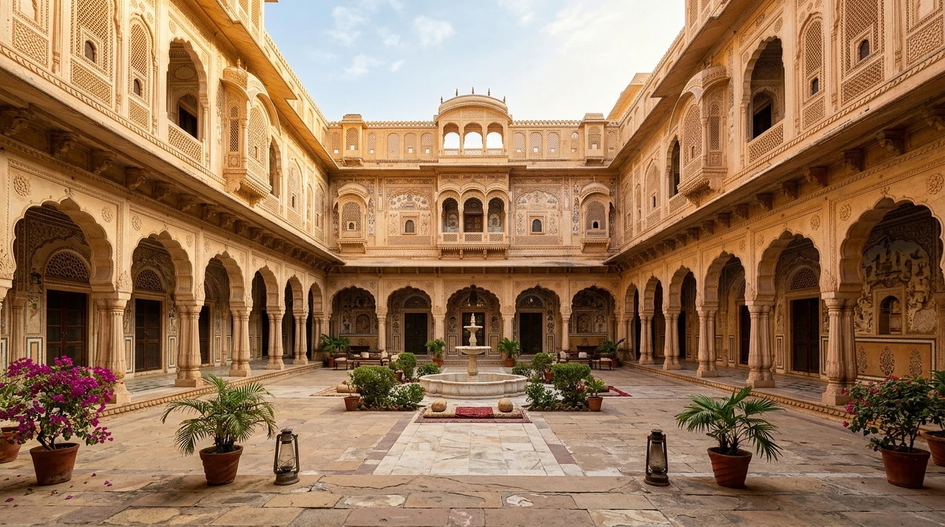 Rajasthani Heritage Palace Courtyard Architecture