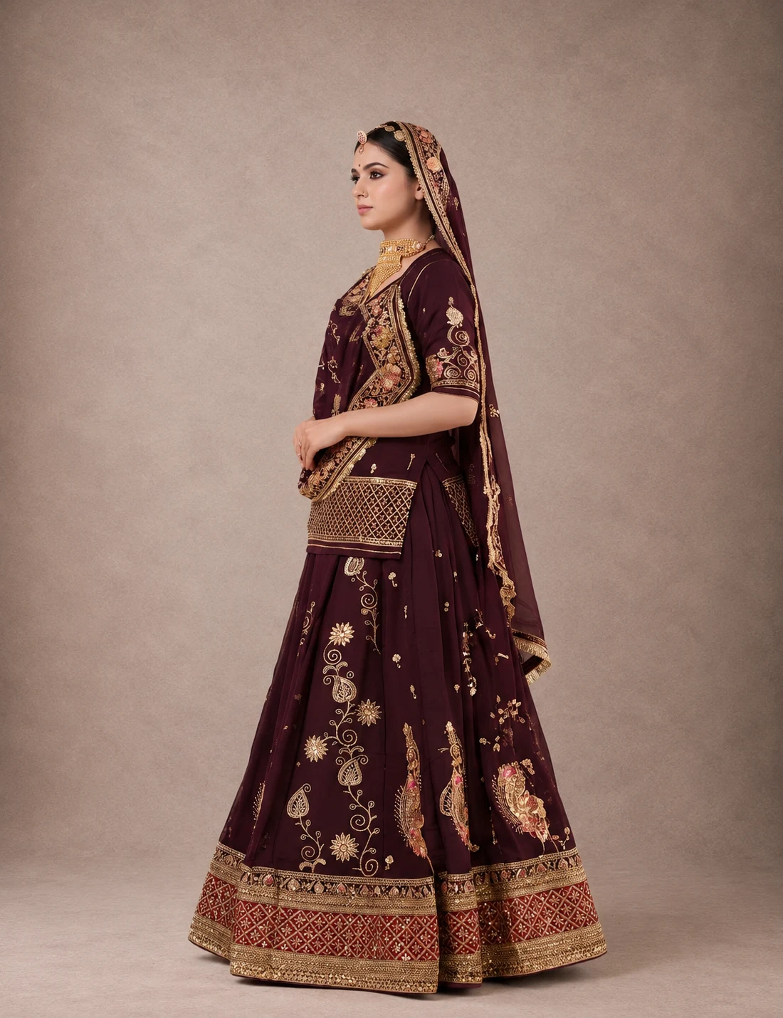 Rajsi-Maroon-Poshak alternate view