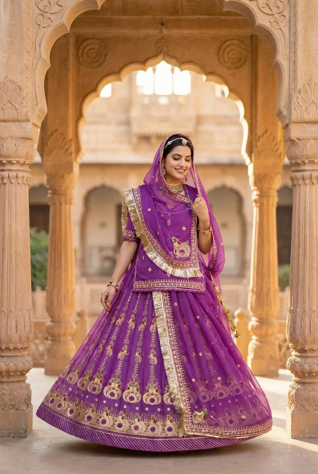 Jamuni Mor Semi Stitched Poshak