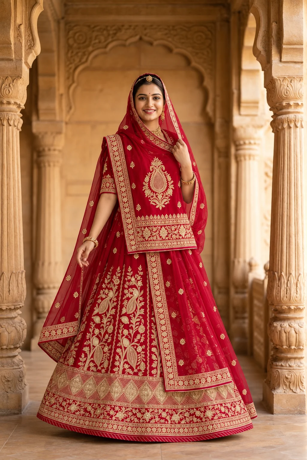 Raktima Zari Semi Stitched Poshak